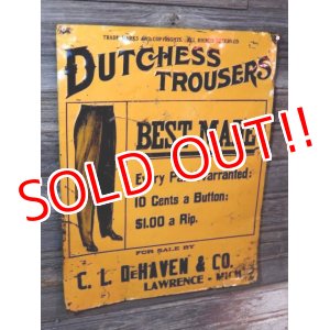 画像: dp-170701-13 Dutchess Trousers / 1920's-1930's Advertising Sign