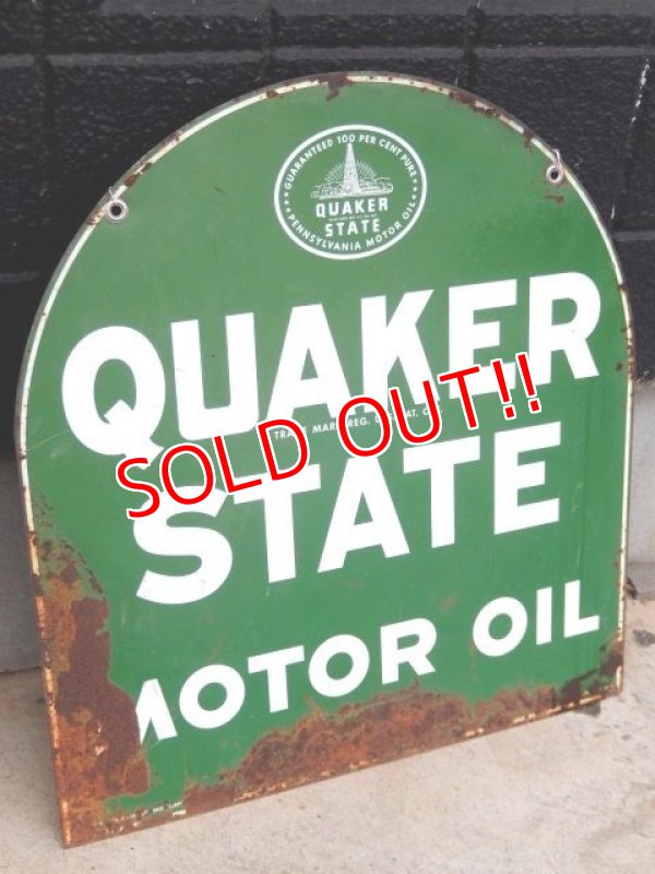 画像1: dp-171206-40 Quaker State / 1940's W-side Metal Sign