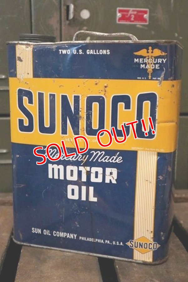 画像1: dp181001-03 SUNOCO / 1950's 2 Gallons Motor Oil Can