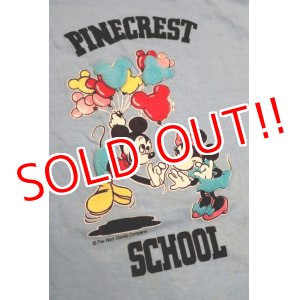 画像: ct-190101-15 Mickey Mouse & Minnie Mouse / PINECREST SCHOOL 1980's Kid's T-Shrit