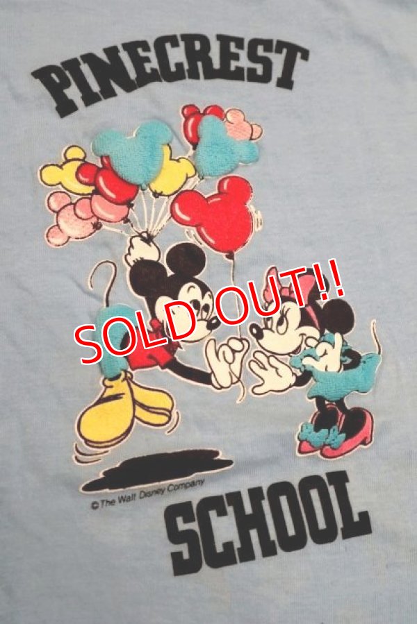 画像1: ct-190101-15 Mickey Mouse & Minnie Mouse / PINECREST SCHOOL 1980's Kid's T-Shrit