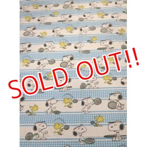 画像: ct-190402-31 Snoopy & Woodstock / 1970's Flat Sheet "Tennis"  (Twin)