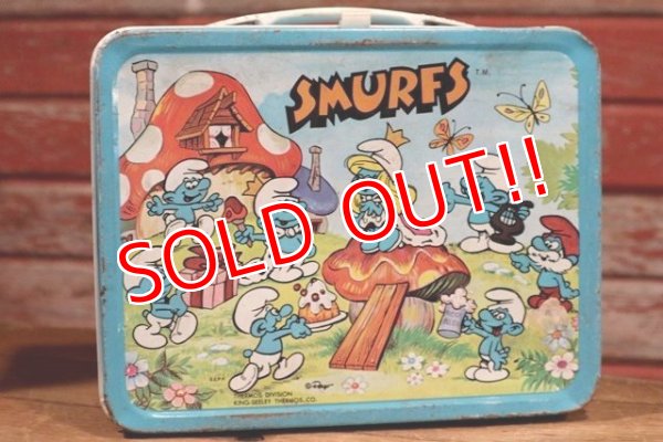 画像1: ct-190605-79 Smurfs / 1980's Metal Lunch Box