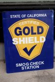 画像1: dp-190601-16 California GOLD SHIELD / Smog Check Station 1980's〜Metal Sign