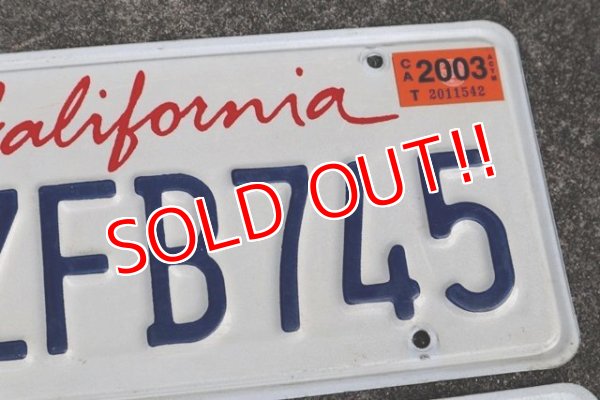 画像2: dp-190801-03 License Plate "California" Set