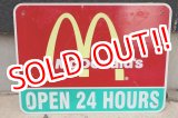 画像: dp-190801-40 McDonald's / Road Side Sign "OPEN 24 HOURS"