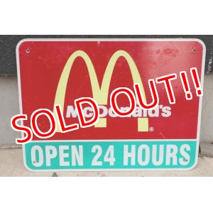 画像: dp-190801-40 McDonald's / Road Side Sign "OPEN 24 HOURS"