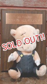 画像: ct-190910-08 Porky Pig / 1980's-1990's Plush Doll & Wood Plate