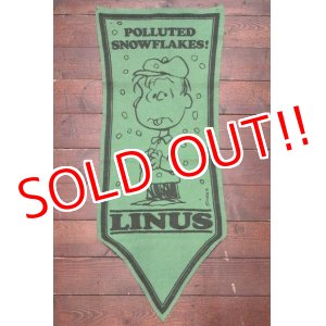 画像: ct-191001-30 PEANUTS / 1960's Banner "Linus" Green