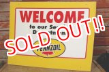 画像: dp-191101-28 Pennzoil / 1990's W-side Plastic Sign "WELCOME"