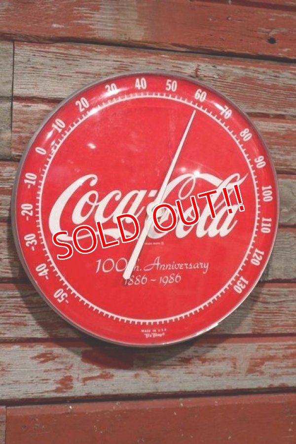 画像1: dp-200401-09 Coca Cola / 100th Anniversary 1986 Thermometer