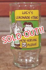 画像: gs-200501-12 PEANUTS / Anchor Hocking 170's Glass "Lucy's Lemonade Stand"