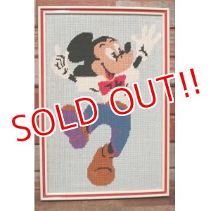 画像: ct-200601-07 Mickey Mouse / 1970's-1980's Cross-stitch Wall Deco