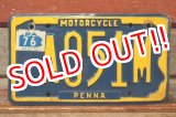 画像: dp-201114-37 1970's Motorcycle License Plate "Pennsylvania"