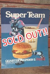 画像: dp-201201-62 McDonald's / 1977 Super Team QUATER POUNDER % Coca Cola Sign