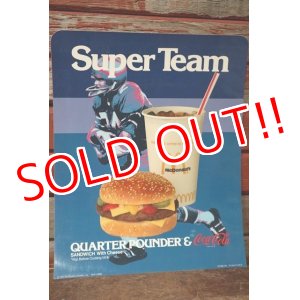 画像: dp-201201-62 McDonald's / 1977 Super Team QUATER POUNDER % Coca Cola Sign