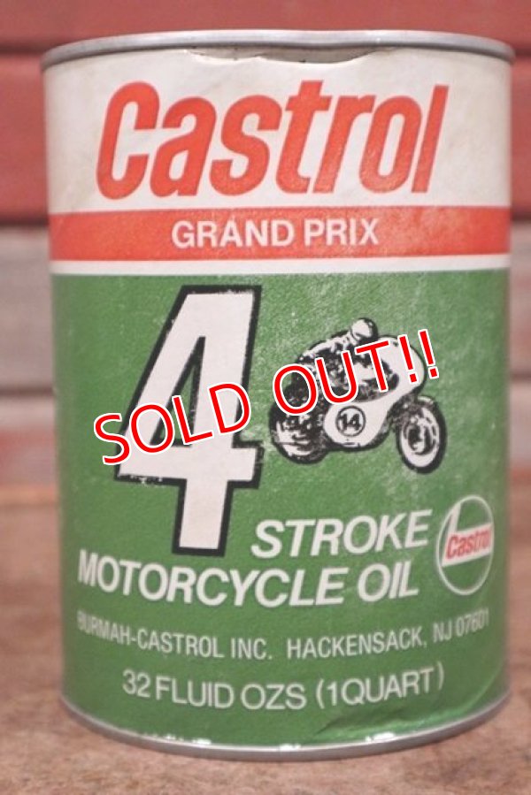 画像1: dp-201201-40 Castrol / 4 Stroke Motorcycle Oil One U.S. Quart Can