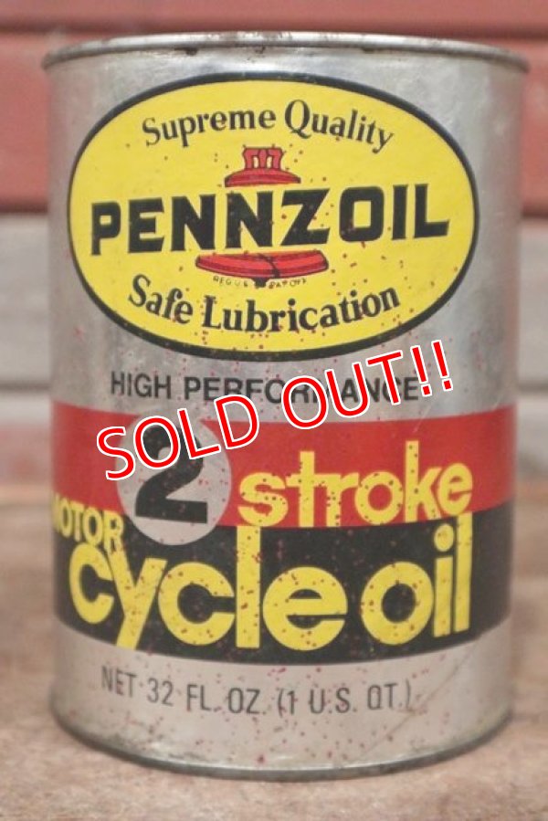 画像1: dp-201201-40 PENNZOIL / 2 Stroke Motorcycle Oil One U.S. Quart Can