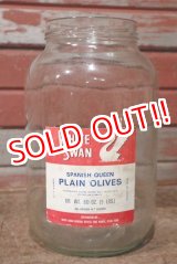 画像: dp-201201-22 WHITE SWAN PLAIN OLIVES / Vintage Glass Bottle