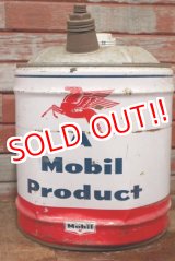 画像: dp-201201-47 Mobil / 1950's-1960's 5 U.S.GALLONS Oil Can