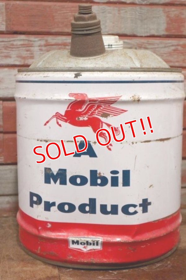 画像1: dp-201201-47 Mobil / 1950's-1960's 5 U.S.GALLONS Oil Can