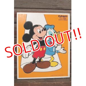 画像: ct-210201-27 Mickey Mouse & Donald Duck / Playskool 1980's Wood Frame Tray Puzzle