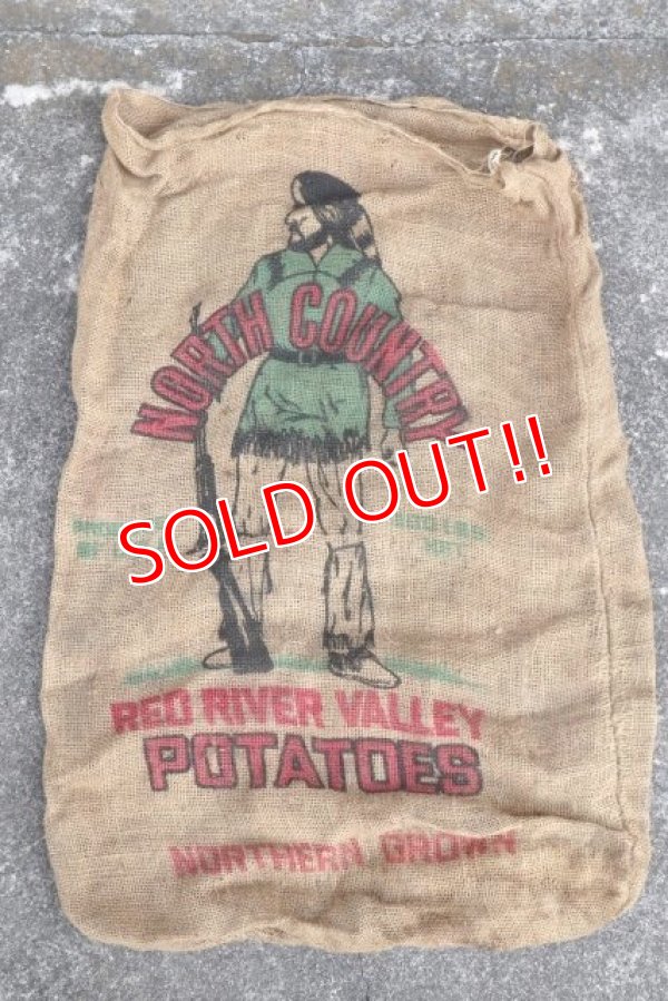 画像1: dp-210401-66 RED RIVER VALLEY POTATOES / Vintage Burlap Bag