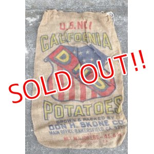 画像: dp-210401-66 CALIFORNIA DHS POTATOES / Vintage Burlap Bag