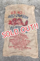 画像: dp-200301-19 RED DRAGON CALIFRONIA POTATOES / Vintage Burlap Potato Bag D