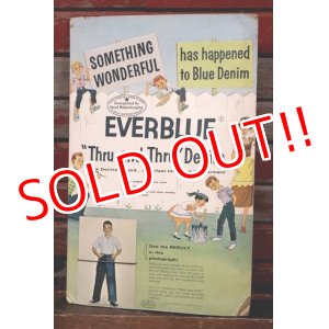 画像: dp-210601-01 Good Housekeeping / 1950's "EVERBLUE" Denim Cardboard Sign