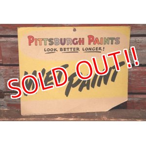 画像: dp-210901-60 PITTSBURGH PAINTS / 1940's "WET PAINT" Paper Sign