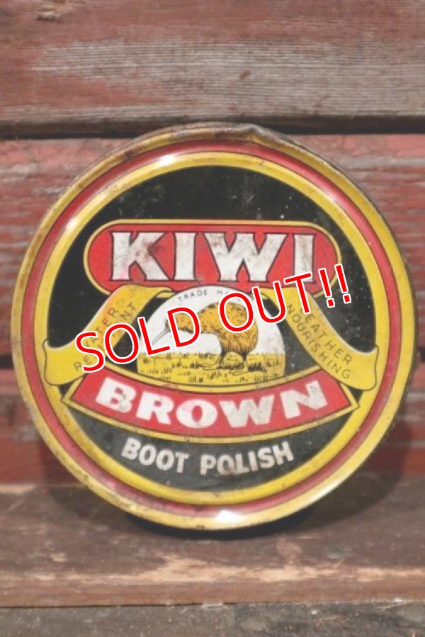 画像1: dp-210901-71 KIWI / 1970's〜BOOT POLISH "BROWN" Can