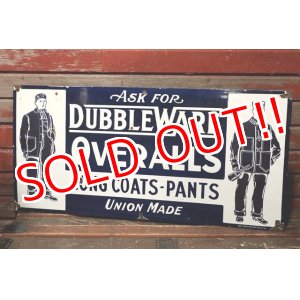 画像: dp-211201-31 DUBBLE WARE OVERALLS / 1930's-1940's Enamel Sign