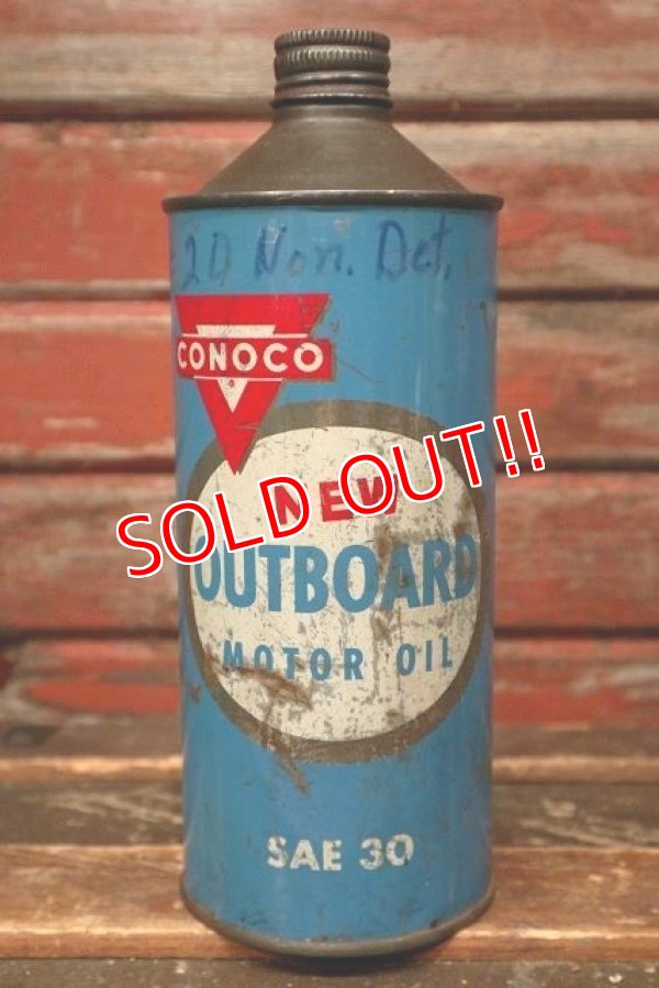 画像1: dp-220301-99 CONOCO / 1960's-1970's OUTBOARD MOTOR OIL Can