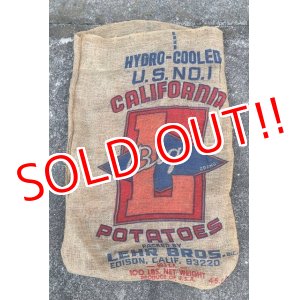 画像: dp-220301-05 CALIFORNIA BIG L POTATOES / Vintage Burlap Bag