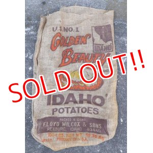 画像: dp-220301-05 GOLDEN BEAUTY BRAND IDAHO POTATOES / Vintage Burlap Bag