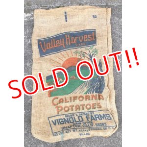 画像: dp-220301-05 Valley Harvest Brand CALIFORNIA POTATOES / Vintage Burlap Bag