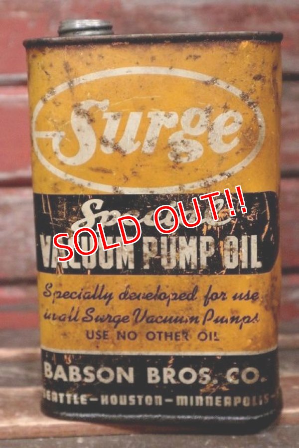 画像1: dp-220401-194 Surge / Vintage VACUUM PUMP OIL Can