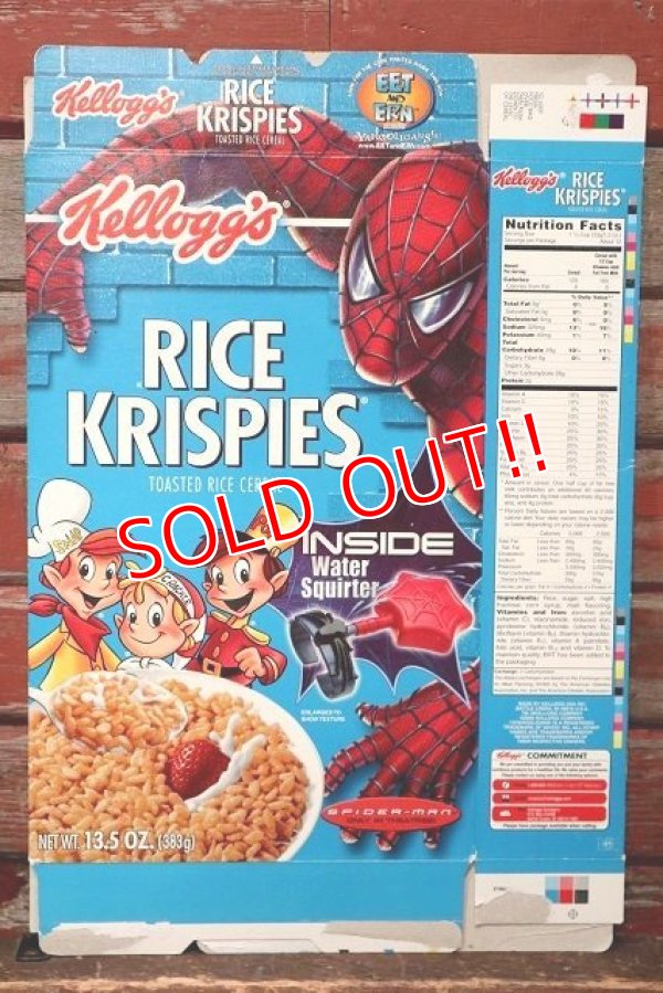 画像1: ct-220401-78 Kellogg's / RICE KRISPIES 2002 SPIDER-MAN Cereal Box