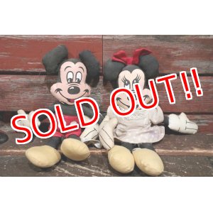 画像: ct-220401-50 Mickey Mouse & Minnie Mouse / 1970's Rag Doll Set