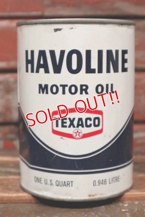 画像1: dp-220401-89 TEXACO / HAVOLINE MOTOR OIL One U.S. Quart Can