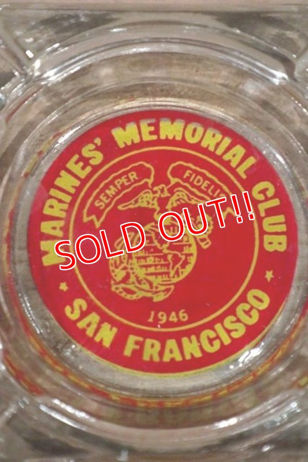 画像1: dp-20719-34 MARINES' MEMORIAL CLUB SAN FRANCISCO / Vintage Glass Ashtray