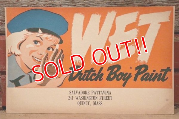 画像1: dp-220801-01 Dutch Boy / 1950's〜 WET PAINT Paper Sign