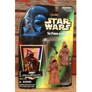 画像: ct-211001-43 STAR WARS / POTF JAWAS with GLOWING EYES AND BLASTER PISTOLS Green Card