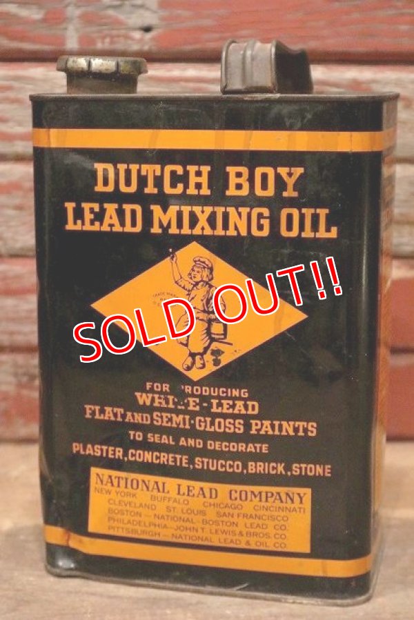 画像1: dp-220901-14 DUTCH BOY / 1940's LEAD MIXING OIL ONE GALLON Can