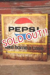 画像: dp-220901-42 PEPSI / 1960's W-side Metal Sign "Take home a case"