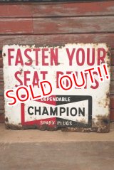 画像: dp-220901-35 CHAMPION / 1960's "FASTEN YOUR SEAT BELTS" Metal Sign