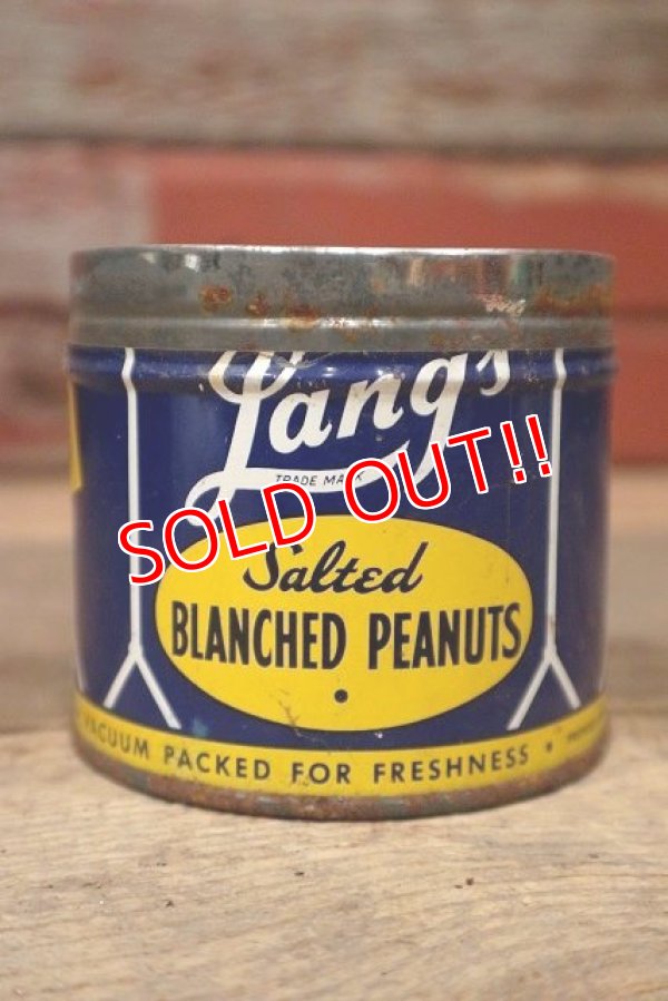 画像1: dp-220901-67 Lang's FANCY NUTS Salted BLANCHED PEANUTS / Vintage Tin Can