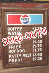 画像: dp-220901-38 PEPSI / 1970's Menu Board Sign