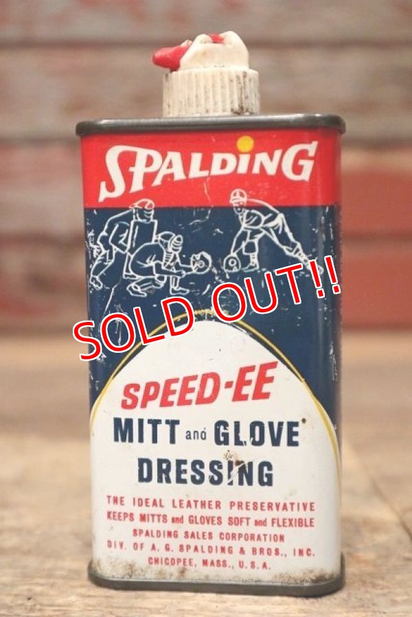 画像1: dp-220901-90 SPALDING / 1970's SPEED-EE Baseball Mitt & Glove Dressing Handy Can